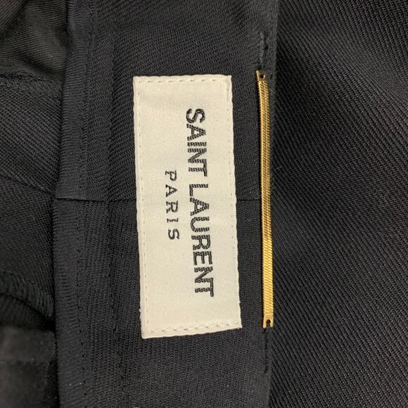 SAINT LAURENT Size 2 Black Virgin Wool Dress Pants - Picture 5 of 5